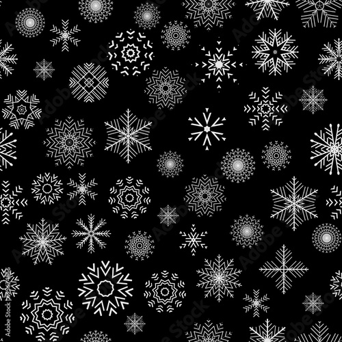 Christmas and New Year seamless gray pattern.