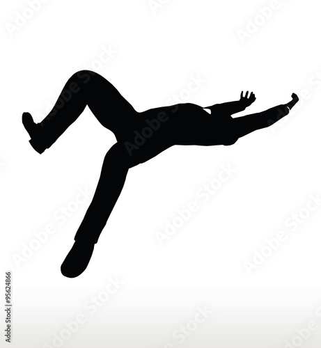 silhouette of businessman falling