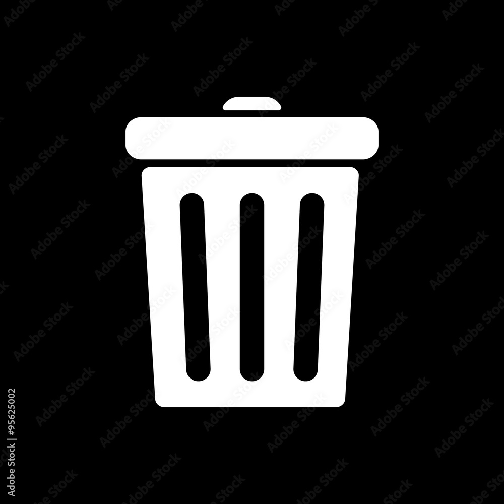 The trashcan icon. Dustbin symbol. Flat The trashcan icon. Dustbin symbol. Flat