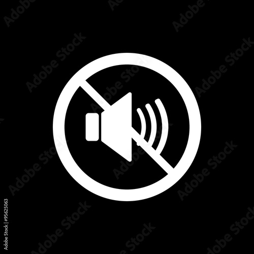 The no sound icon. Volume Off symbol. Flat