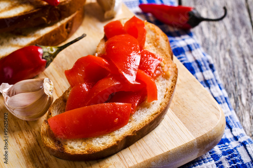 Sandwich with canned pepper photo