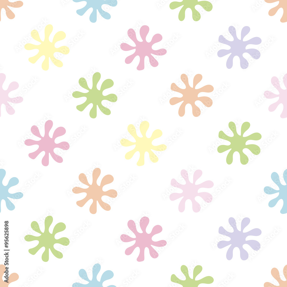 Kids seamless pattern with flowers on white background Kids seamless pattern with flowers on white background