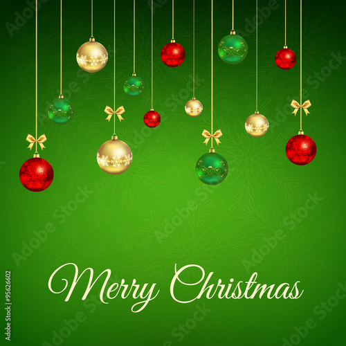 Wallpaper Mural Christmas background with baubles Torontodigital.ca