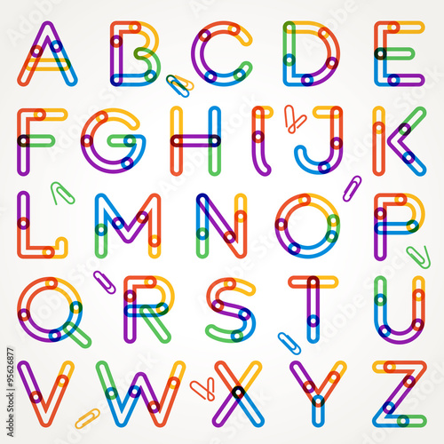 Alphabet from paper clip.
