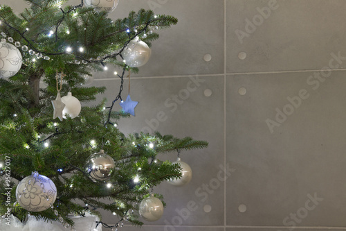 Christmas tree on cocrete wall