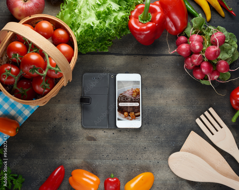 Food recipes on smart phone