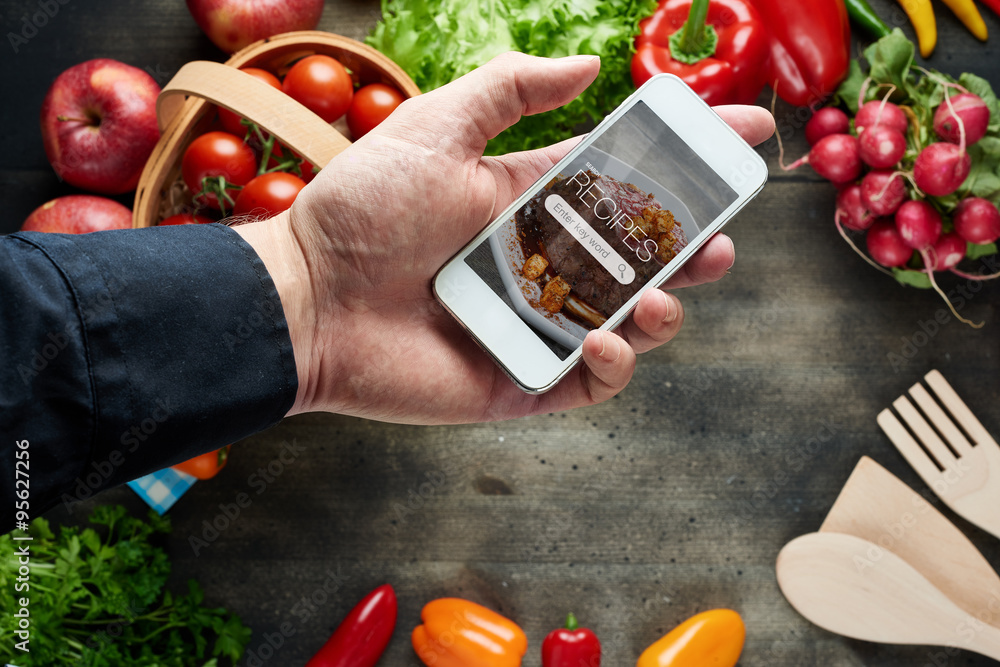 Food recipes on smart phone