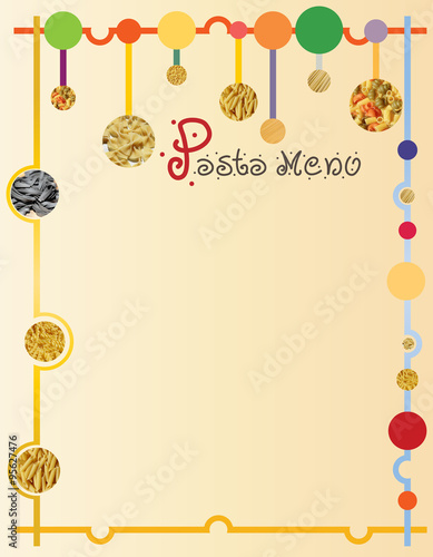 Menu board from raw pasta