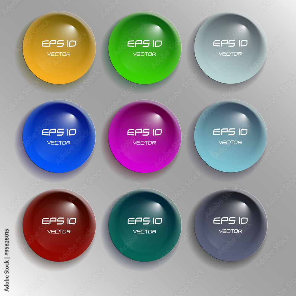 set of buttons of glass,vector set of buttons of glass,vector