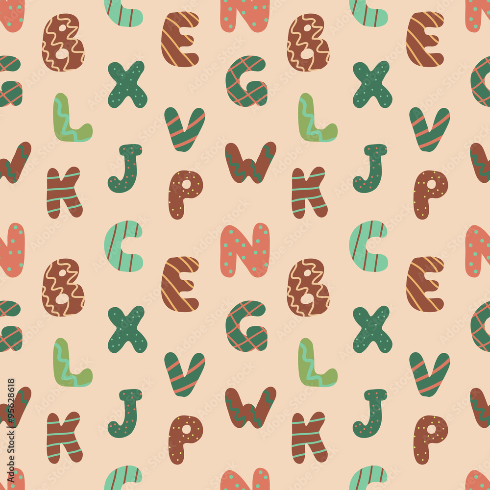 Hand drawn alphabet pattern Hand drawn alphabet pattern