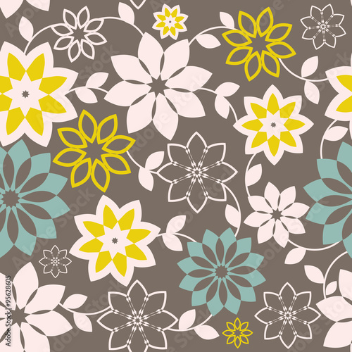 geometrical flowers seamless pattern