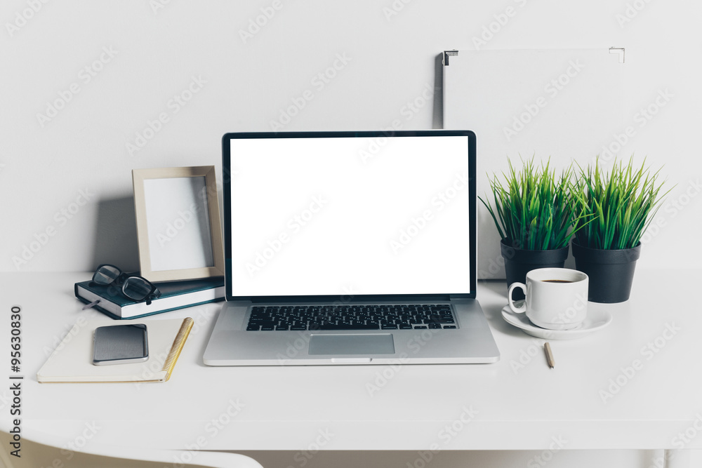 Working place, laptop Working place, laptop