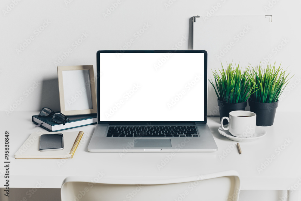 Working place, laptop Working place, laptop