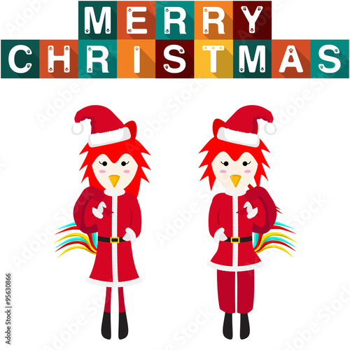 Rooster Santa Claus Girl Bo...