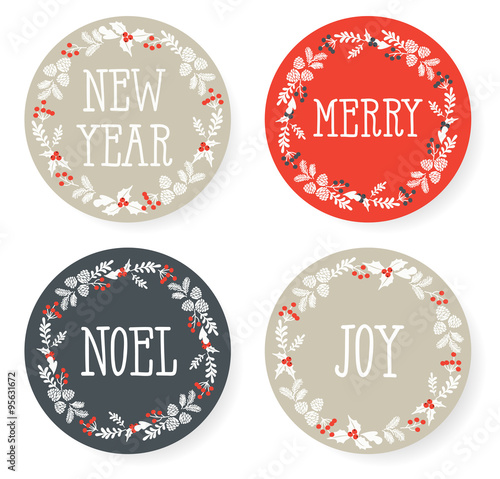 Set of Winter Christmas icons, elements and illustrations