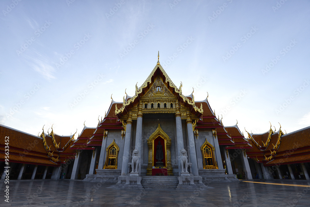 The Marble Temple in Bangkok , Thailand.