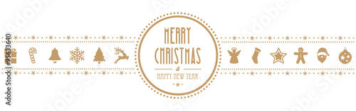 christmas ornament banner gold isolated background