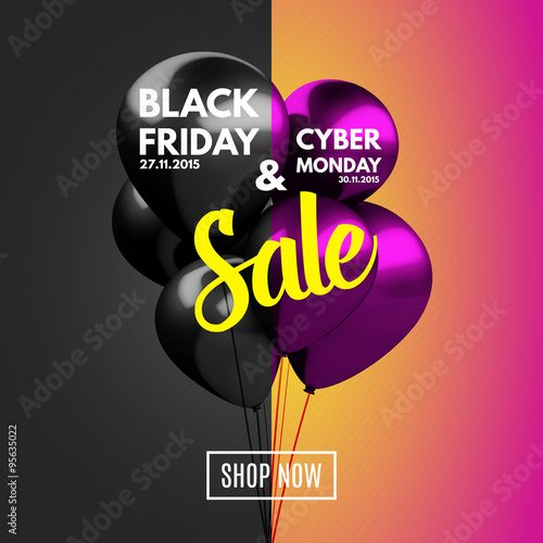 Black Friday and Cyber Monday Sale concept background. 
