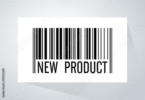 Barcode have wording "new product" under barcode tab on white paper.This picture meaning to new arrival product