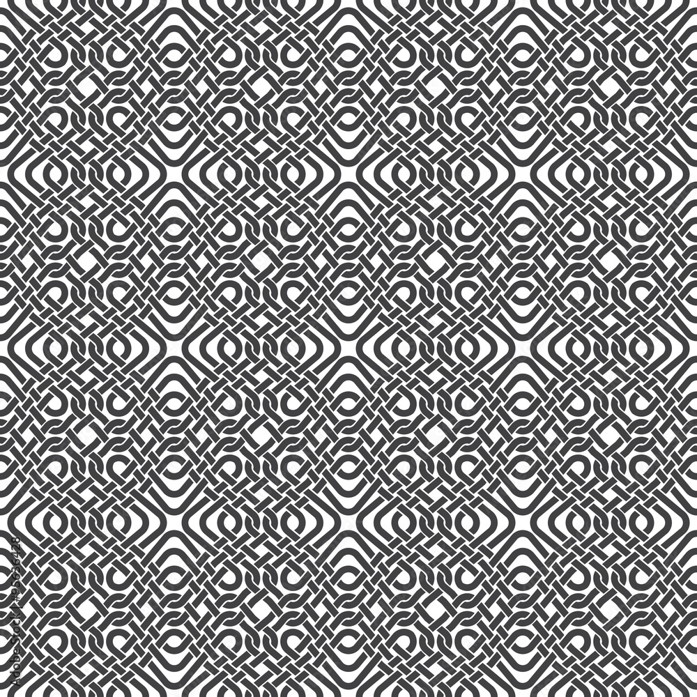 Seamless pattern of braided thread with swatch for filling. Stylish ornament texture. Fashion geometric background for web or printing design.