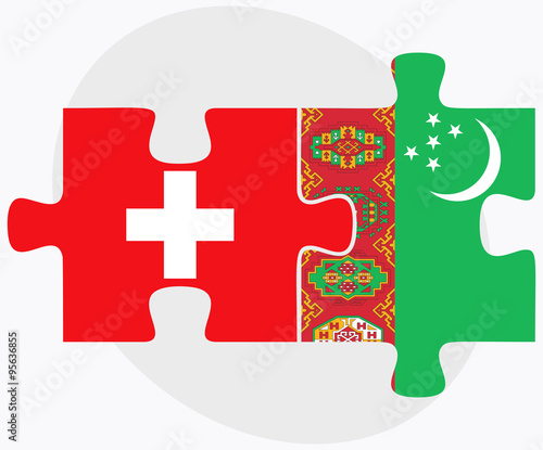 Switzerland and Turkmenistan Flags