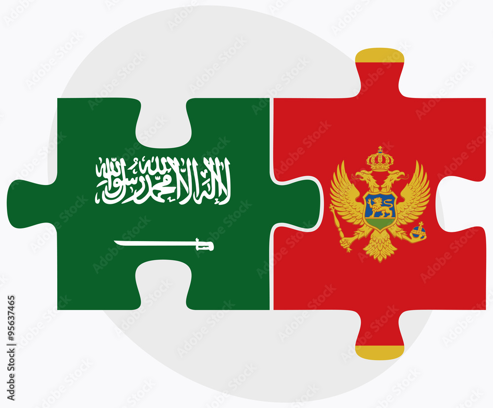 Naklejka premium Saudi Arabia and Montenegro