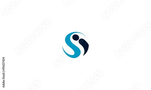 letter si or is crative logo template