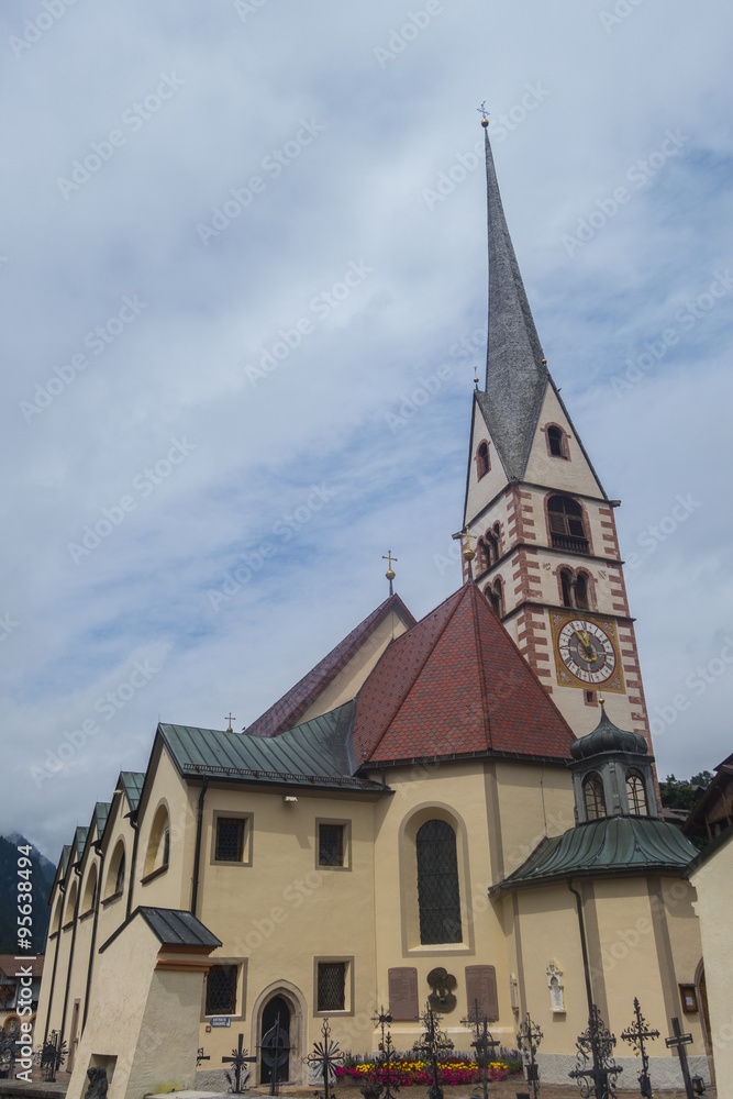 The church of town of Santa Cristina in Val Gardena (St. Christi