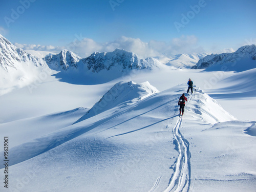 On the winter mountain ridge