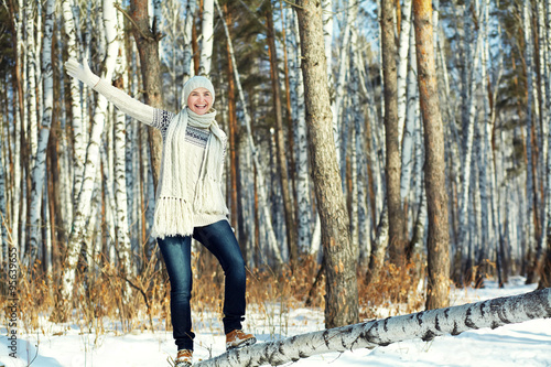 winter woman on a walk