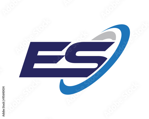 ES Letter Swoosh Media Technology Logo