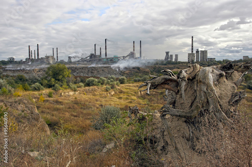 Ukraine, Dneprodzerzhinckl, Fall 2015. The factories pollute the