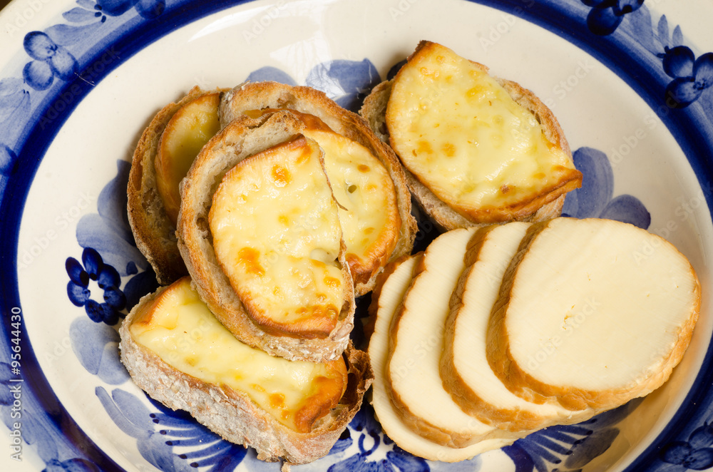 crostini with toasted traditional cheese oscypek crostini with toasted traditional cheese oscypek