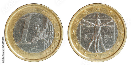 Wallpaper Mural euro coin obverse and reverse with path Torontodigital.ca