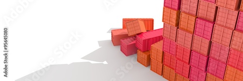 Infinite shipping containers, original 3d illustration