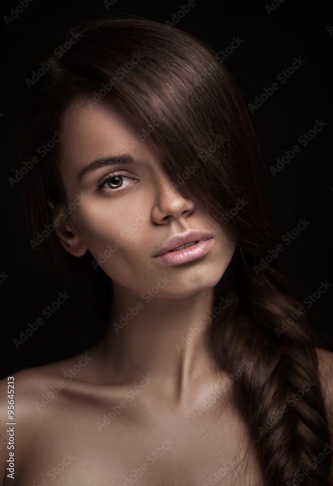 beautiful young brunette woman with long hair beautiful young brunette woman with long hair