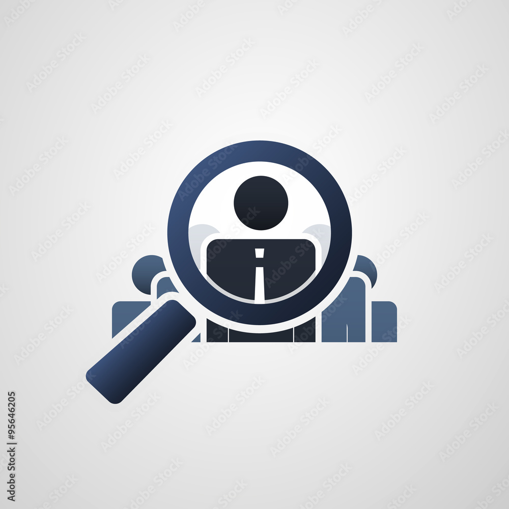 Human Resources - Personal Audit - Headhunter Symbol Design with Magnifying Icon Human Resources - Personal Audit - Headhunter Symbol Design with Magnifying Icon