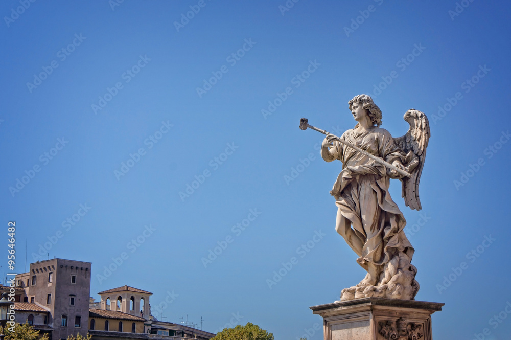 One of the angels at  Sant Angelo bridge, Rome, Italy
