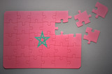 puzzle with the national flag of morocco