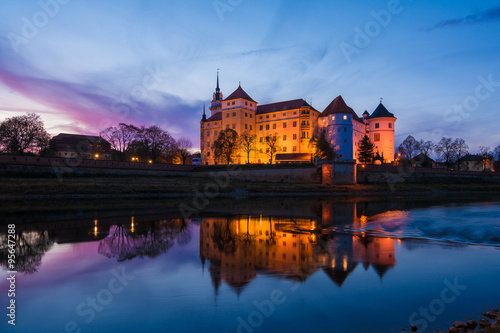 Schloss Hartenfels in Torgau im Abendlicht
