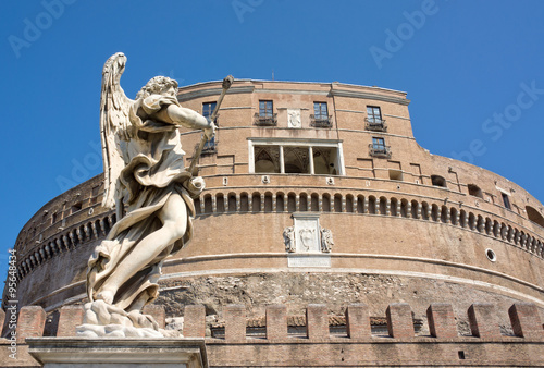 View of the famous Sant Angelo castle, Rome, Italy.