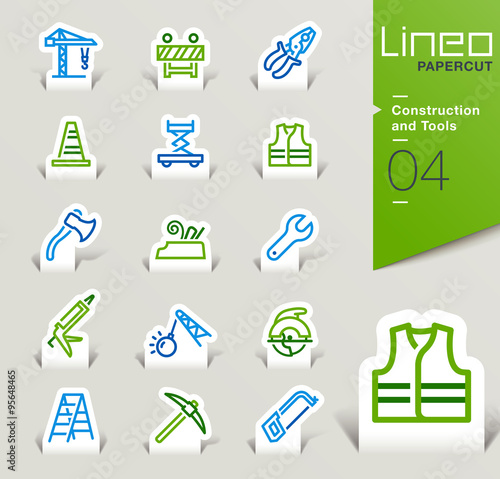 Lineo Papercut - Construction and Tools outline icons