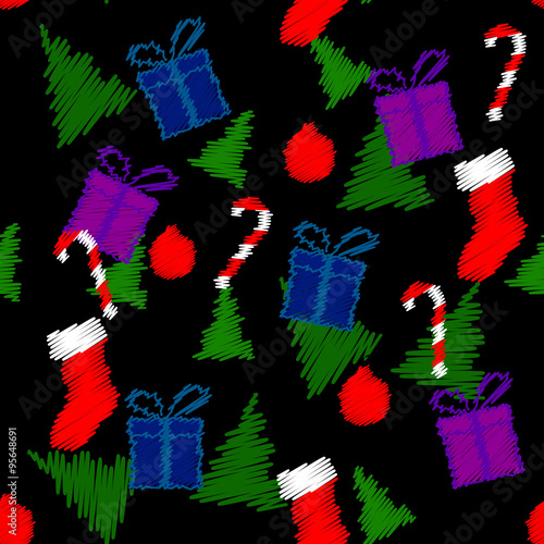 seamless pattern with symbols of Christmas