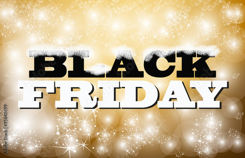 Black friday sign gold and glitter