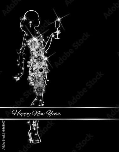 Woman celebrate New Year 