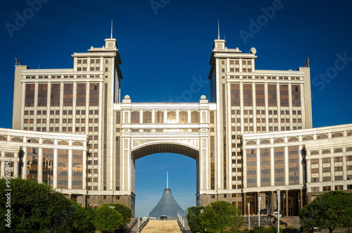 Complex of buildings on the National Corporation KazMunaiGas Round Square photo