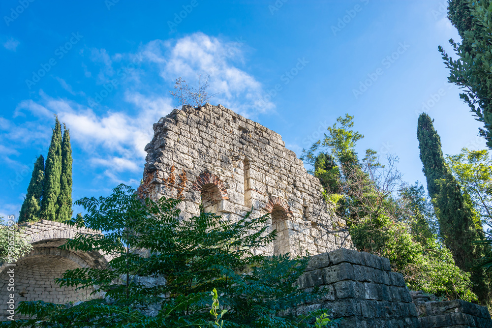 Tsandripshskaya the ruins of the temple, Abkhazia. Tsandripshskaya the ruins of the temple, Abkhazia.