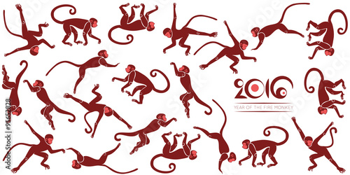 New years card with the jumping monkeys