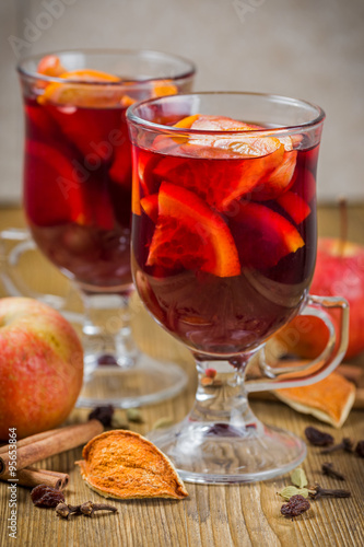 Glasses of mulled wine