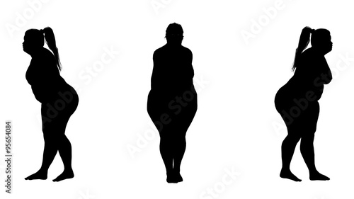 overweight fat woman silhouettes